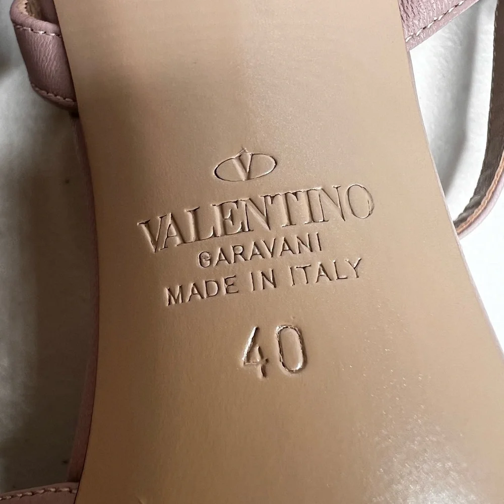 NWT Valentino Garavani Kitten Sling Back Rockstud Pump Heels Size 40/ 9.5 - Picture 9 of 10